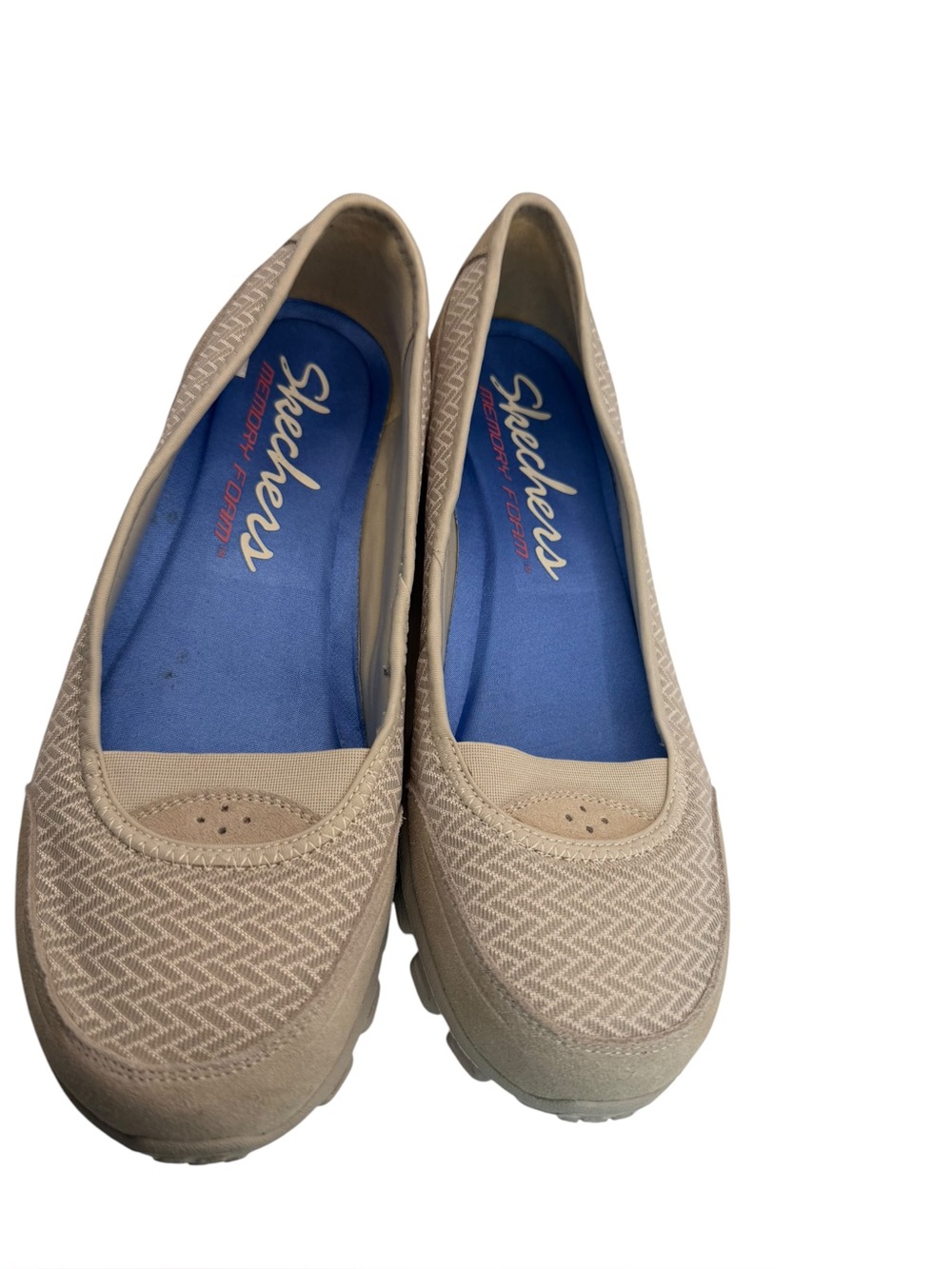 Skechers EZ Flex 2 Joy Ride Memory Foam Flats Natural Beige Women’s 9.5